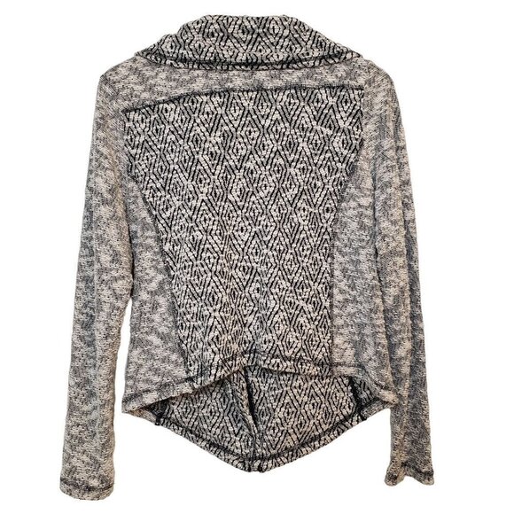 Lucky Brand Marled Moto Sweater Jacket Cotton Blend Pockets Womens Sz Large - Picture 8 of 10